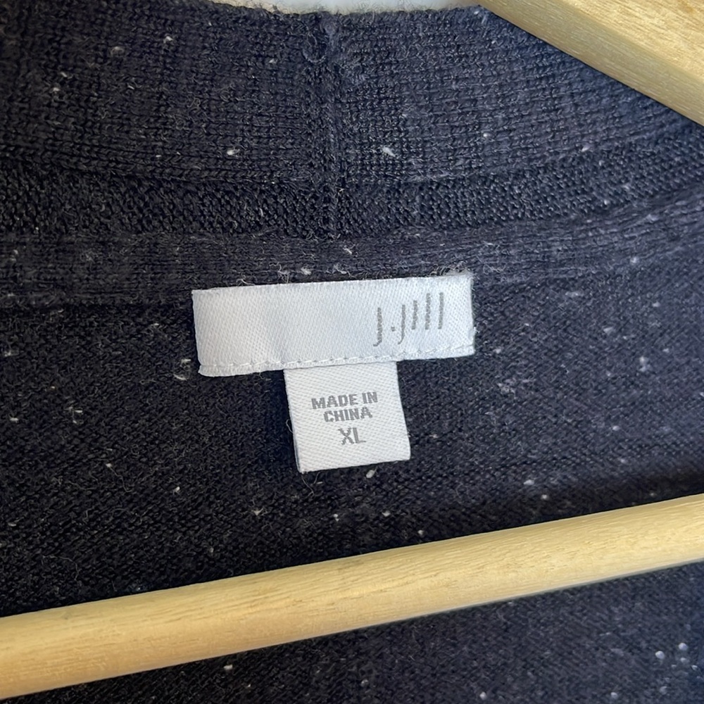 J Jill Cotton linen speckle grandpa long cardigan XL - Picture 4 of 8